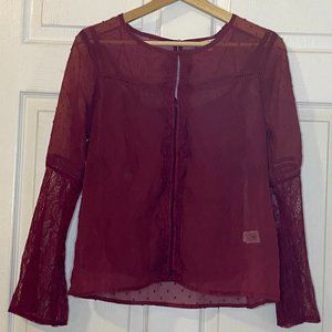 Macy's Red Lace Blouse